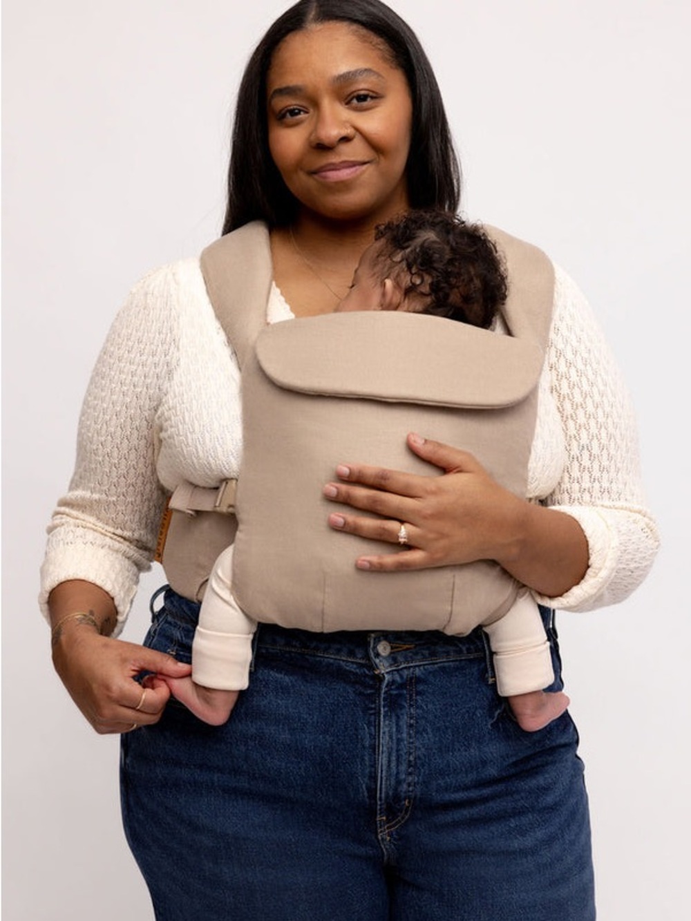 WildBird Beige Baby Front Carrier Soft Ergonomic Sling